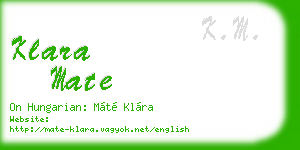klara mate business card