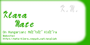 klara mate business card